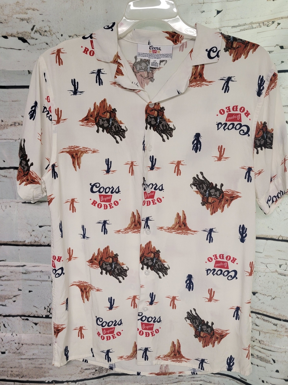 Coors Beer Original Rodeo Western Cowboy Button Up Shirt Men's Small S